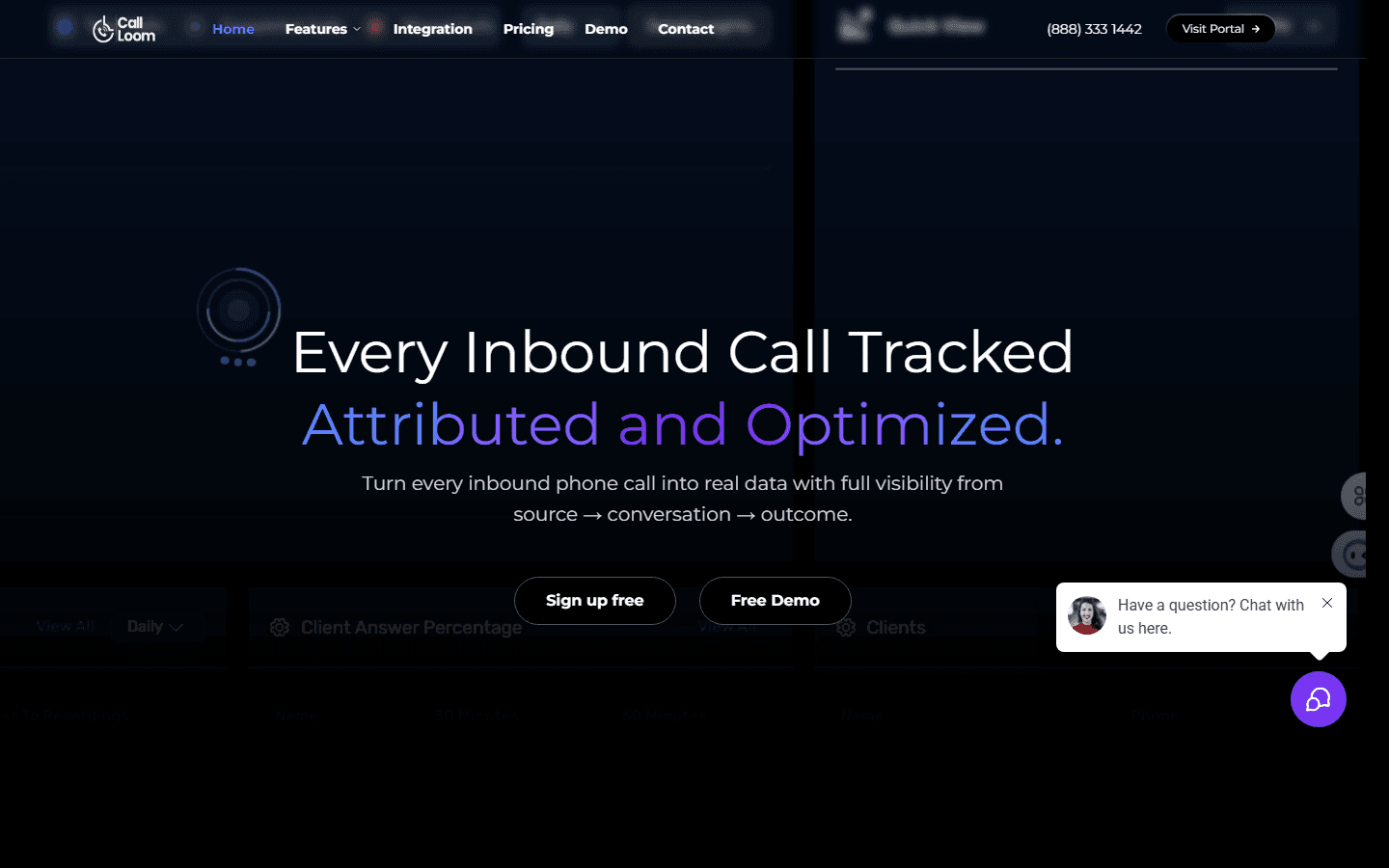 Call Loom website homepage